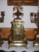 Riesige Prunkvolle Xxl Kaminuhr Pendule Japy Freres Mit Kerzenleuchtern Antike Originale vor 1950 Bild 2