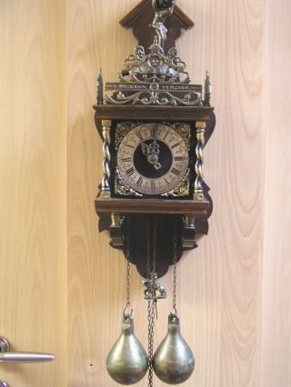 Sehr Große Wuba Zaanse Clock Reiterpendel Sichtbar Regulator Wanduhr Friesenuhr Bild