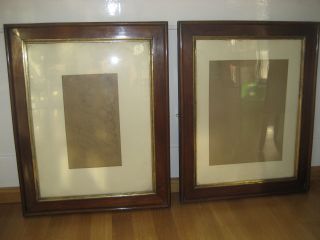 Zwei Alte Holz - Bilderrahmen Schmaler Goldrand Innen,  Frankreich Schwer 63x50 Cm Bild