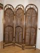 Alter Paravent Raumteiler Korbgeflecht Rattan - Shabby Chic Stilmöbel nach 1945 Bild 4
