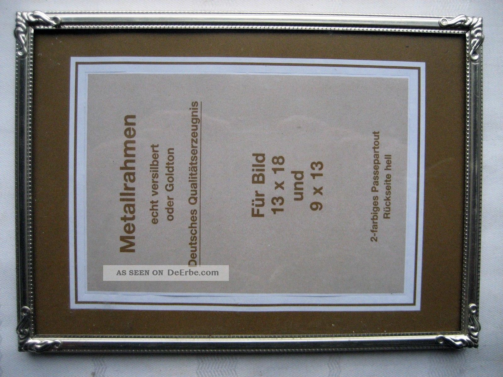 Alter Bilderrahmen,  Rahmen,  Metallrahmen,  Metall,  Gr.  18 X 13 Cm. Rahmen Bild