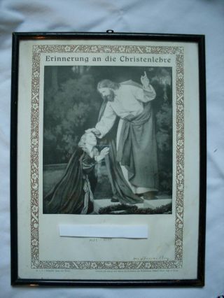 Alter Holzbilderrahmen Mit Glas Jesus Und Maria Religiöses Bild 1932 - 1935 Bild