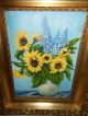 Sonnenblumen ÖlgemÄlde In Wertvollem,  SchÖnem Goldenem Rahmen,  Massiv,  Selten Rahmen Bild 2