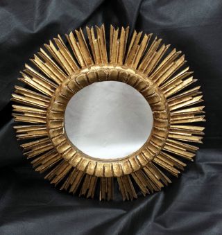 Sonnenspiegel Spiegel Sun Mirror 50 - Er Jahre Ca.  52 Cm Vergoldet Holz Bild