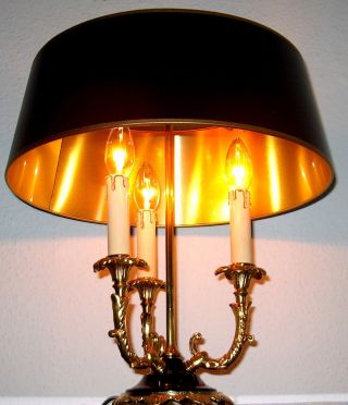 Alte Französische Lampe,  Bouillottelampe,  Bouillotte,  Kaminlampe,  Leuchter,  3 Flammig Bild