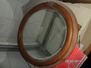Alte Oval Wandspiegel Spiegel Holz Rahmen Bild