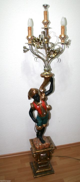 Mohrenlampe Stehleuchte Mohr 4 - Flammig Ca.  170cm Keramik/metall Vintage Mad Bild