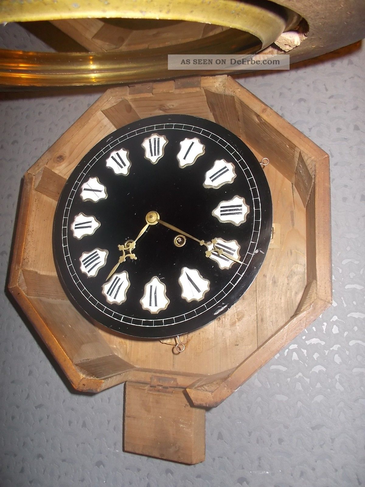 Schöne Antike Französiche Bahnhofsuhr Schuluhr Mit Schlag Wohl Um 1900