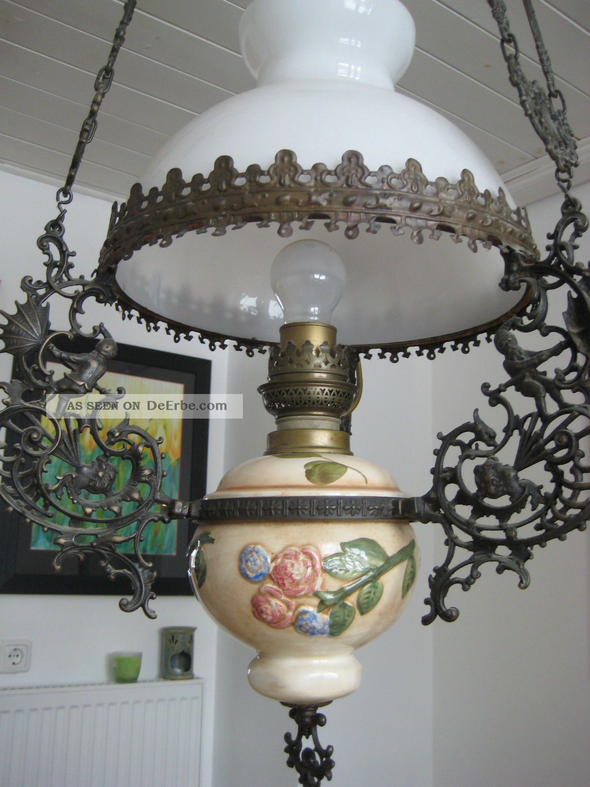 Petroleumlampe Antik Jugendstil