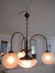 Lampe Deckenlampe Jugendstil Schliff Biedermeier Shabby Messing Bronze Antike Originale vor 1945 Bild 2