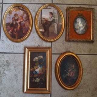 5 ältere Vergoldete,  Holz - Bilderrahmen,  Verschiedene Größen Bild