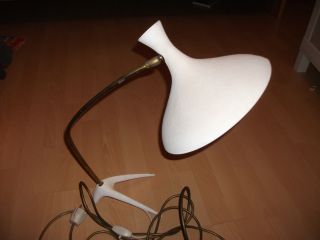 60er 70er Jahre Lampe Tischlampe Vintage Weiß Designlampe Design Mamoriert Bild