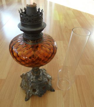 Petroleumlampe Mit Glaszylinder - Antik/ Historisch - Höhe 55cm - Bild