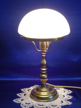 Jugendstil Messing/milchglas Tischlampe Tischleuchte 36cm Bild