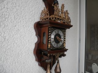Holz Regulator Wanduhr Aus Holland Glockenschlag Zaanse Clock Innen 60cm Bild