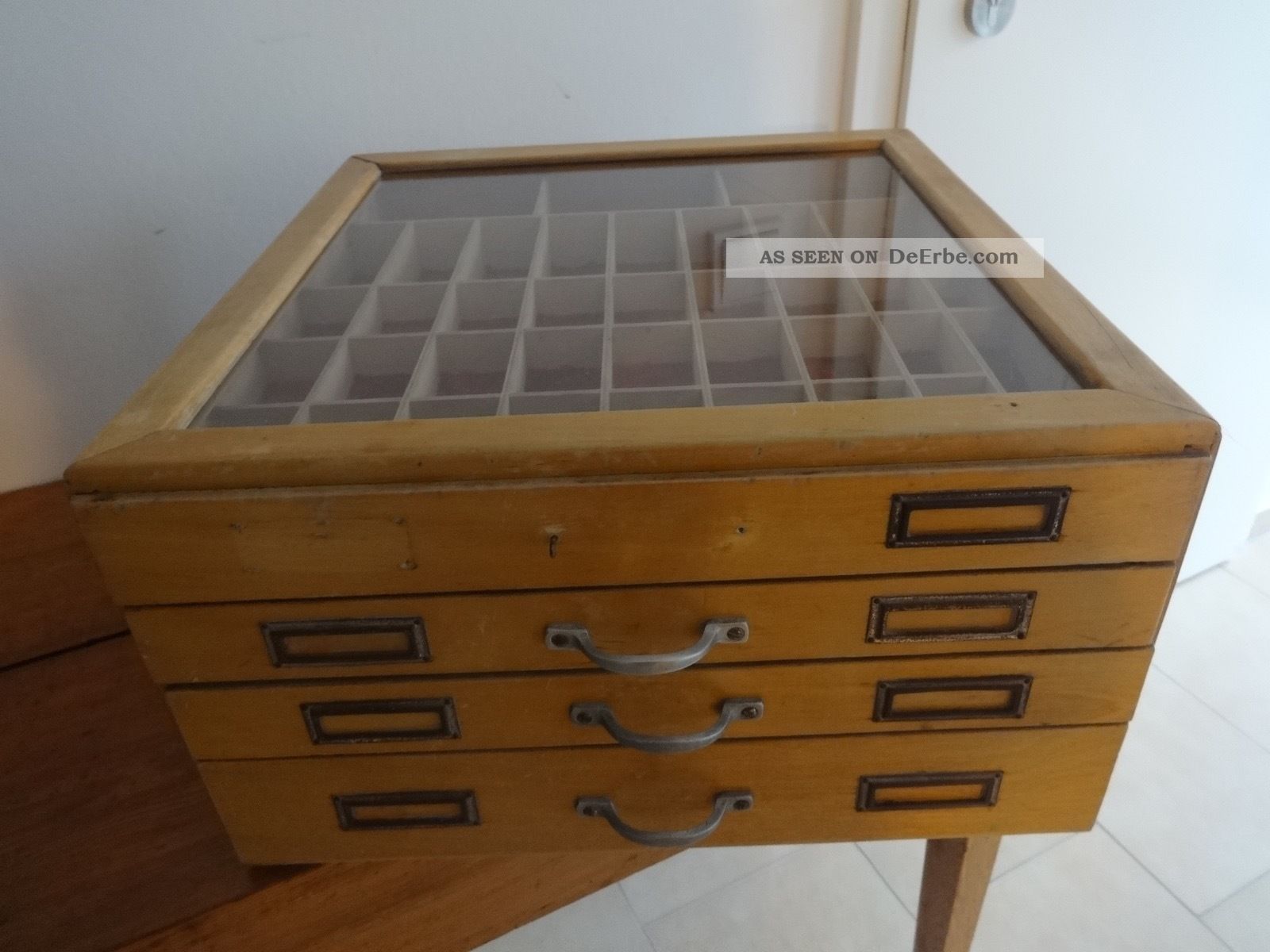 Nähkasten Schublandenschrank Apothekerschrank Utensilo Nähkästchen Loft Stilmöbel nach 1945 Bild
