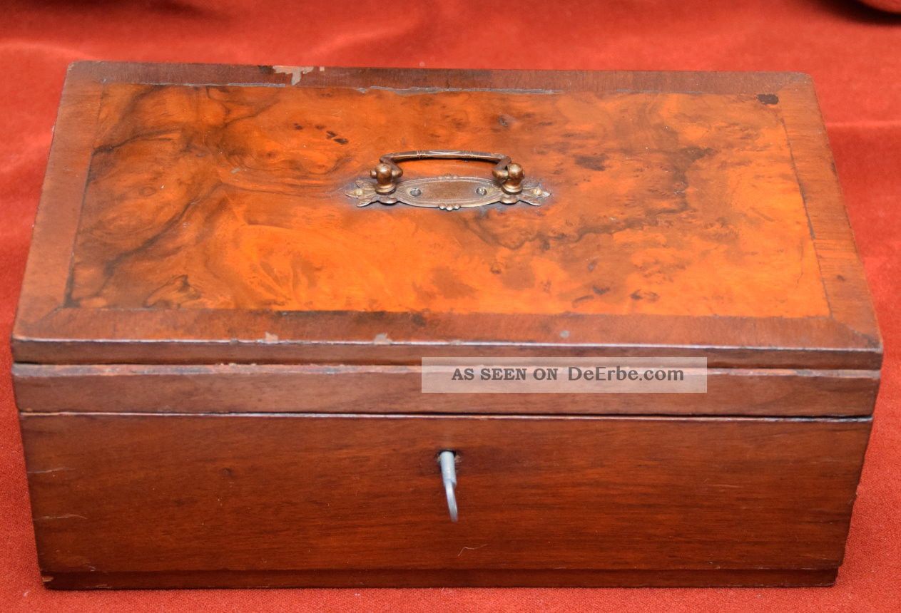 Biedermeier ? Schmuck /nähschatull Nähzubehör Schatulle Um Ca1850 /1900 Antike Originale vor 1945 Bild