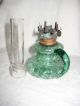 Sehr Alte Originale Kleine Glas Petroleumlampe Mit Glaszylinder Tischlampe Antike Originale vor 1945 Bild 2