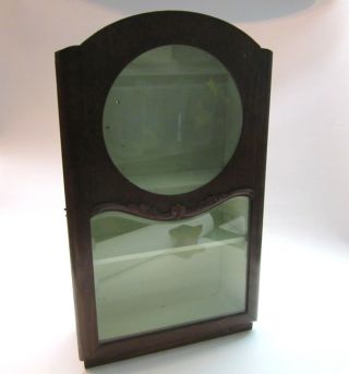 Antiker Hängeschrank Uhrenschrank Schmuck Vitrine Holz Glas Facetteschliff Bild