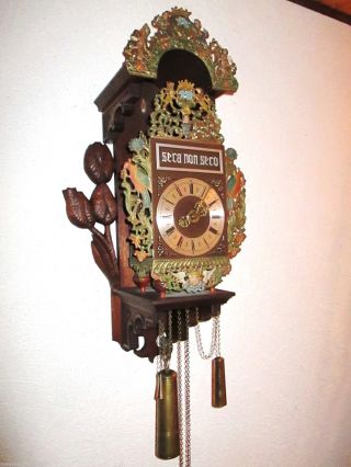 Rar - 80cm Gr.  Alte Friesische Stuhluhr - Stoelklok - Meerweibchenuhr - Wanduhr - Clock Bild
