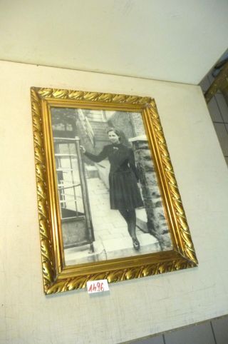 Nr.  1496.  Alter Jugendstil Rahmen Mit Foto Bilderrahmen Old Wooden Frame Bild