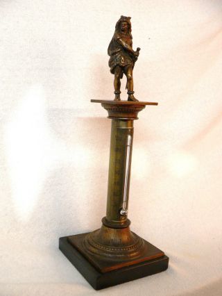 Stand - Thermometer Mit Fahrenheit,  Reaumur Skala 28,  7 Cm Hoch,  Metall Um 1870 Bild