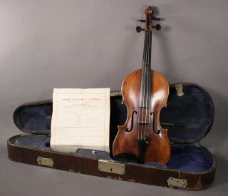 Geige Violine 4/4 Antik Um 1830 19.  Jahrhundert Mit Koffer 3805 - 1 - 1 Bild