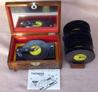 Alte Thorens Spieluhr / Spieldose In Holzschatulle Mit 11 Platten Bild