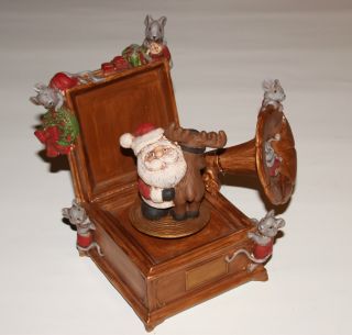 Keramik Spieluhr Grammophon,  Plattenteller Dreht Sich,  Melodie White Christmas Bild