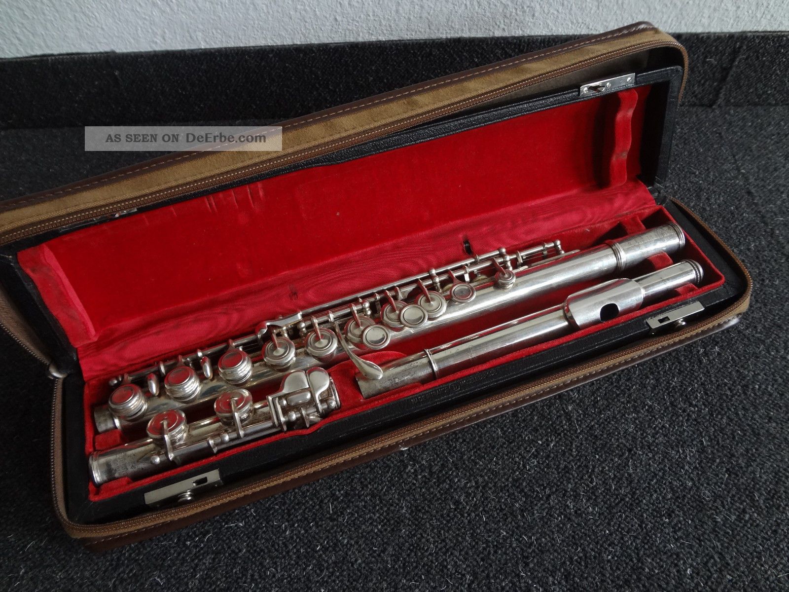 Alte Querflöte Couesnon Paris Marcel Moyse Flute Blasinstrumente Bild