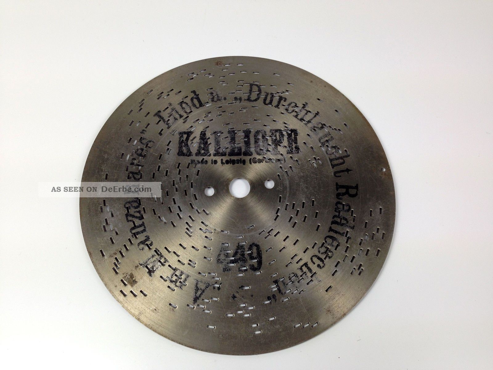 Kalliope D 18 Cm Blechplatte Spieldose Spieluhr Music Box Mechanische Musik Bild