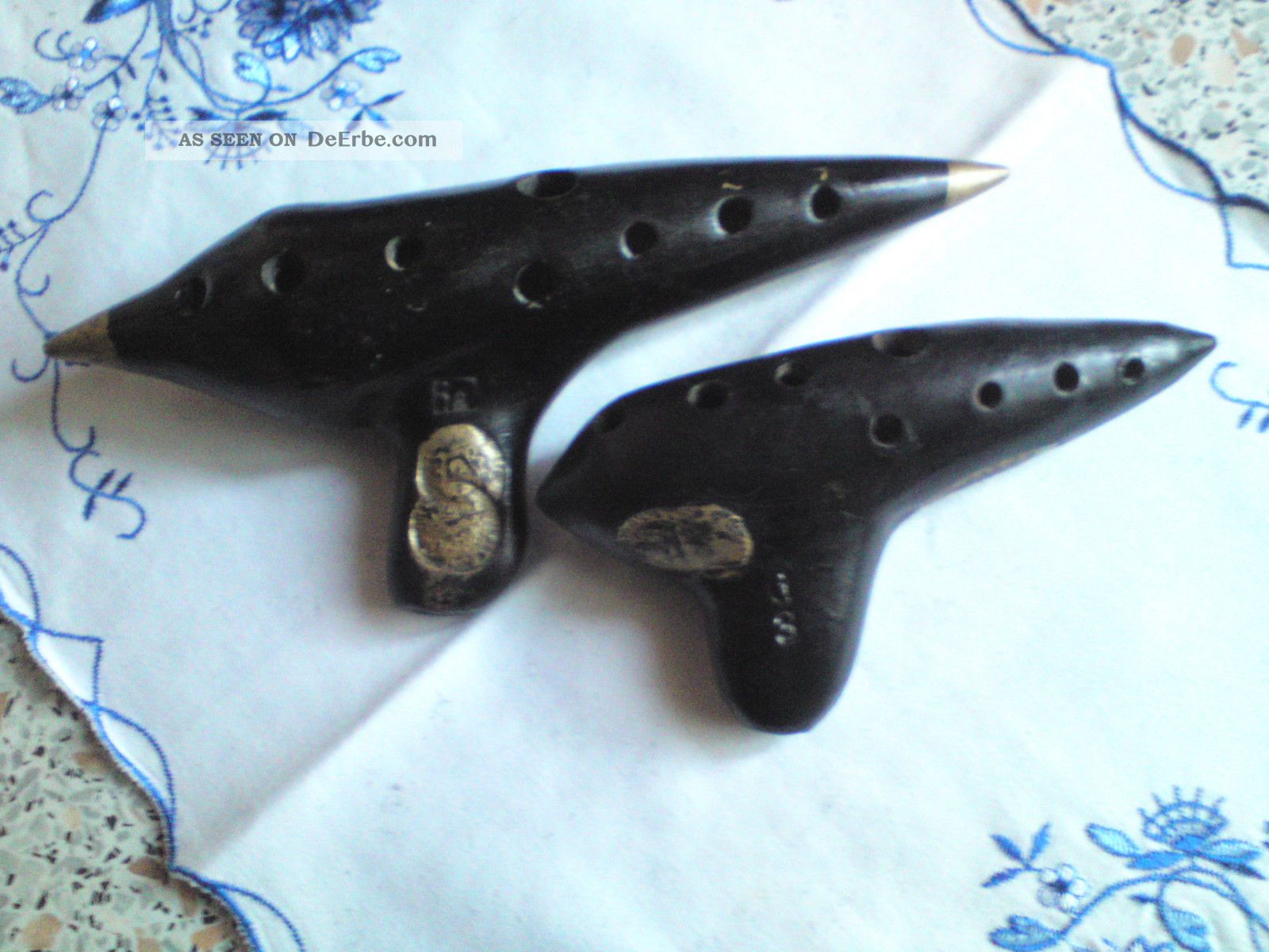 Ocarina - Okarina - - 2 Stück Antik Schwarz - - Stimmung 