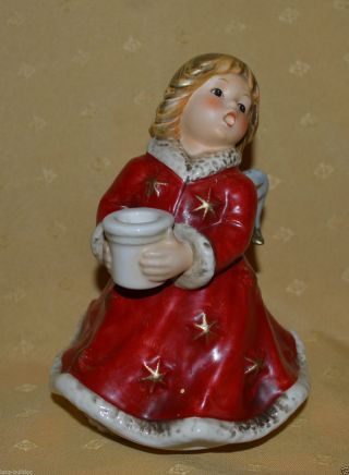 Goebel Porzellan Porzellanfigur Weihnachten Engel Kerzenleuchter Spieluhr 1966 Bild