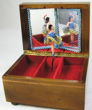 Schönes Holzkästchen Spieldose Spieluhr Ballerina 50er Jahre Made In Germany Bild