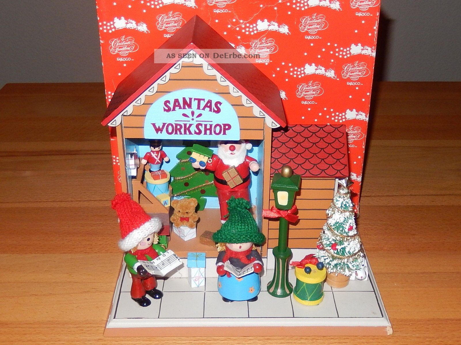 Enesco Spieluhr / Spieldose Santa ' S Workshop Mit Ovp Selten Mechanische Musik Bild