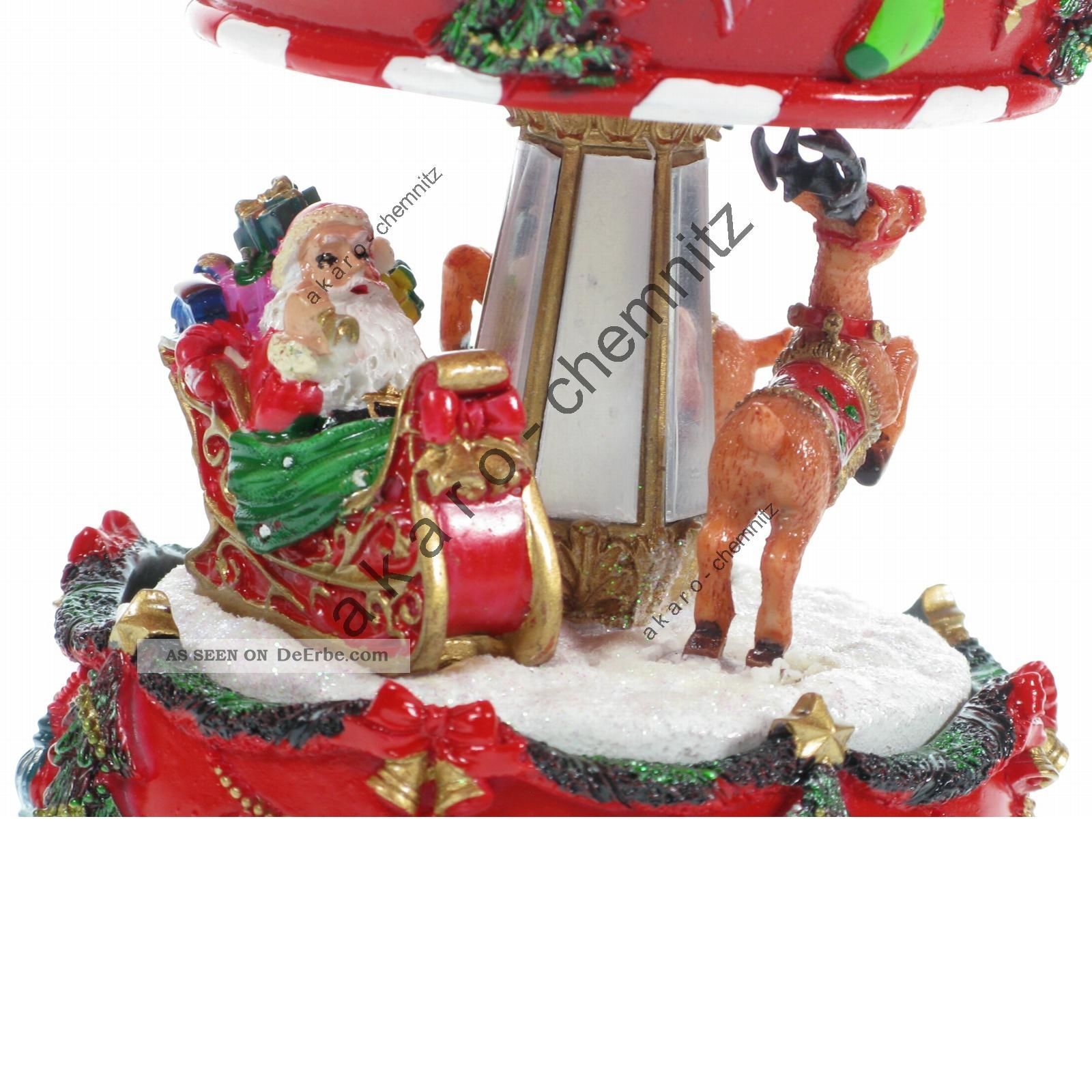 Spieluhr 3605 Karussell Weihnachten Deko Aufziehbar Weihnachtsmann