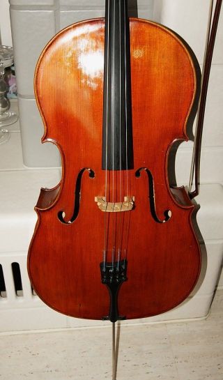 Altes Cello Mit Bogen - Aus Dem Nachlass Eines Musikers 4/4 Bild