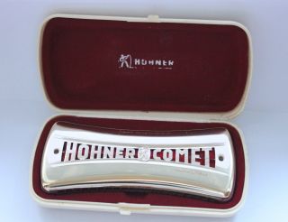 Hohner Comet Mundharmonika Nr.  3427 Mit Etui Bild