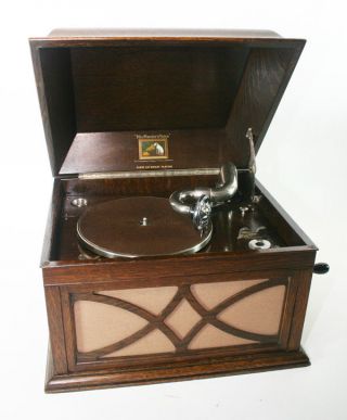 SchÖnes Und Originales His Masters Voice Model 104 Tisch Grammophon Gramophon Bild