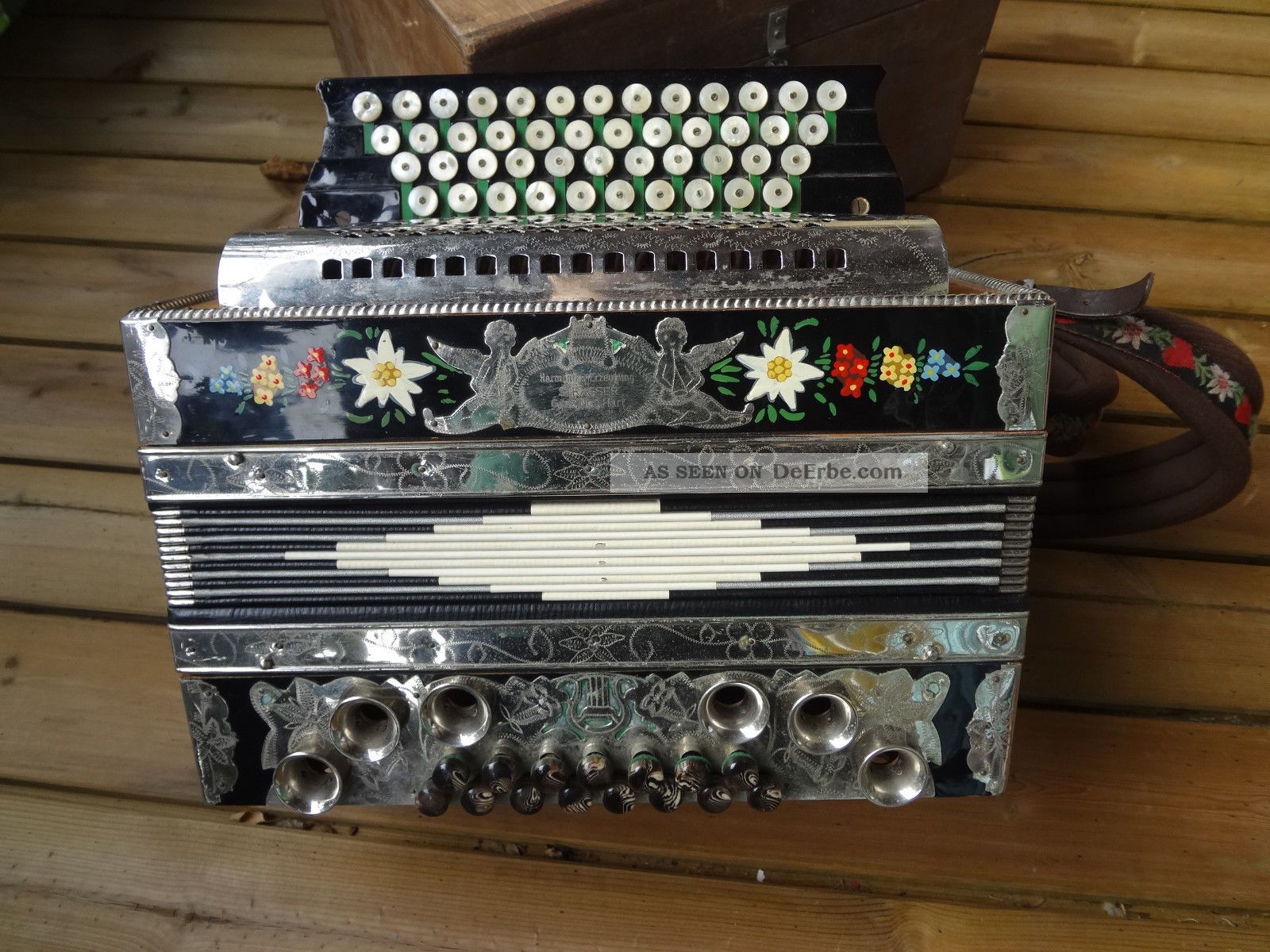 Alte Strasser Steirische Harmonika 4 - Reihig Tasteninstrumente Bild