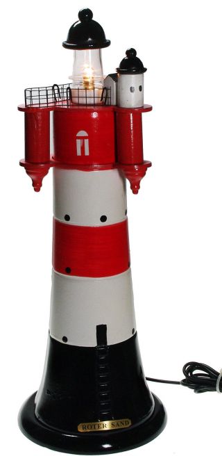 Roter Sand Blinkender Leuchtturm Aus Holz Blinklicht Nordsee Mit Netzgerät Bild