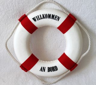 Deko Rettungsring Ø 25cm Rot - Weiß Willkommen An Bord Bild