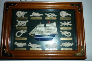 Bilderrahmen Maritim,  “seemannsknoten - Segelschiff“,  Seemann Knoten, Bild