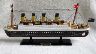 Holz Dampfschiff Schiffsmodell Titanic 34cm Sehr Detailliert Standmodell Bild