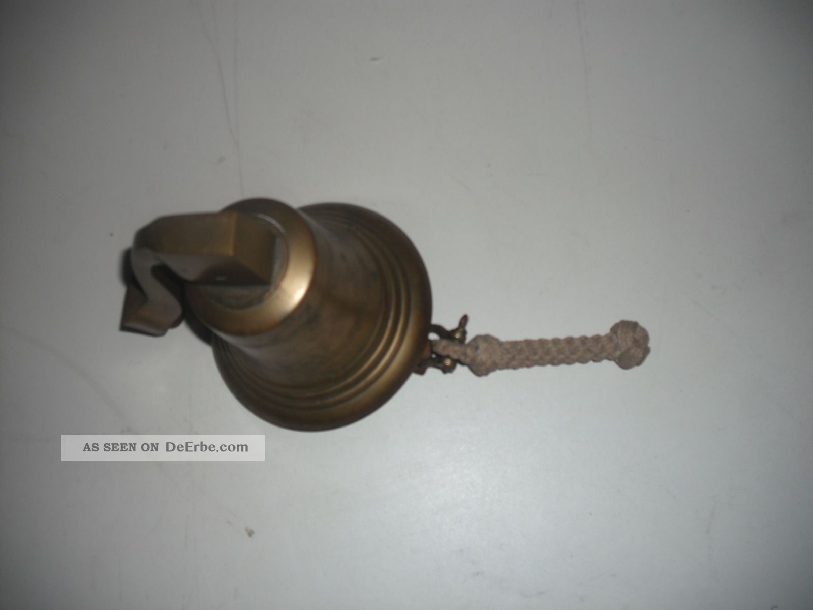 Messing Wandglocke 8cm - Polierte Schiffsglocke Mit Baumwollseil