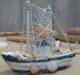 Fischerboot Aus Holz Mit Fangnetz Bad Deko 12,  5x12cm Maritime Dekoration Bild 1