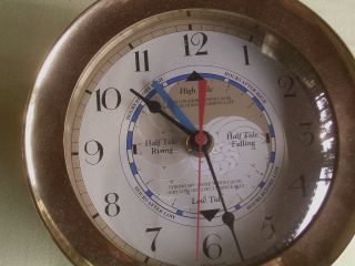 Massive Übergrosse Tiden/gezeitenuhr Mit Zeitanzeigetime And Tide Clock Messing Bild