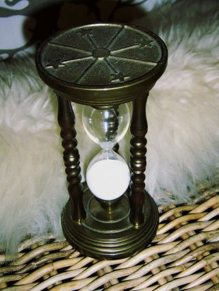 Sehr Schöne Messing Sanduhr / Eieruhr / Stundenglas / Glasenuhr,  Ca.  13,  5 Cm Bild