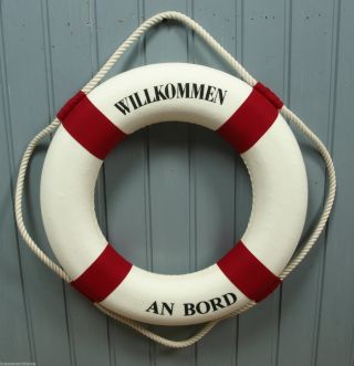 Großer Deko Rettungsring 50cm Rot/weiß Für Die Maritime Dekoration Bild