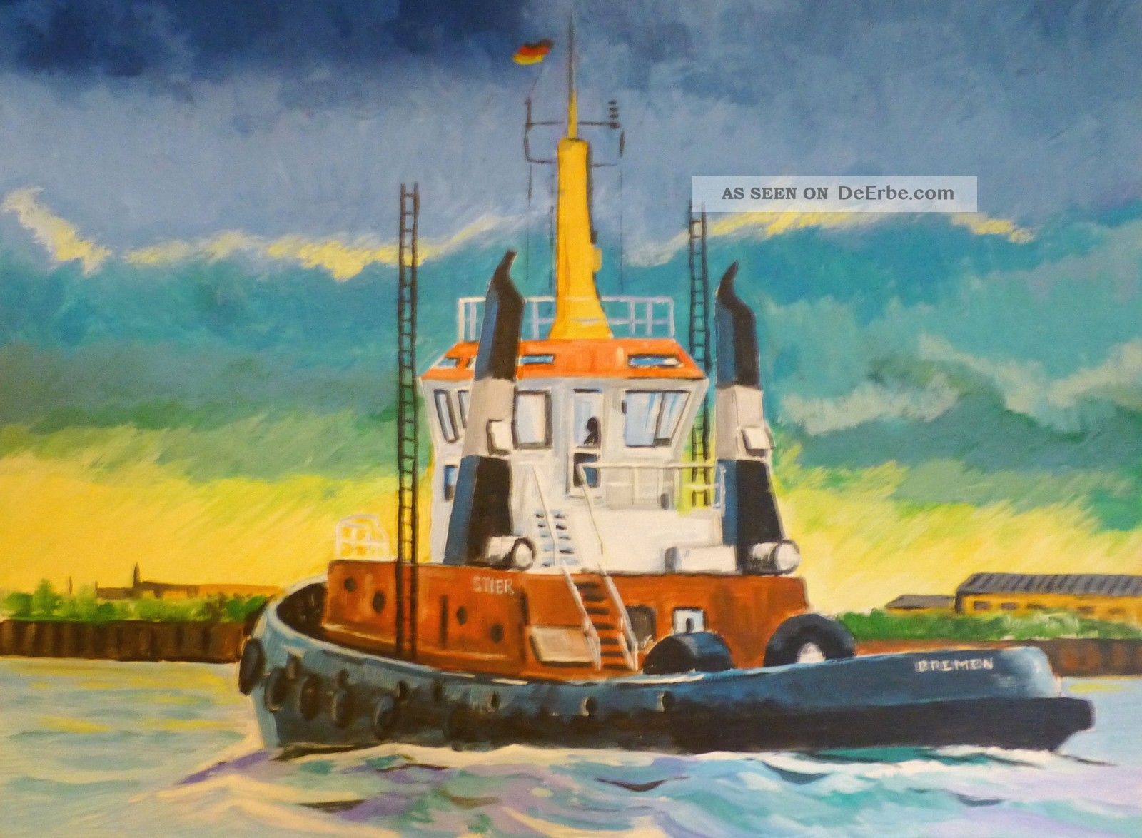 Altes Ölbild,  Schiff 